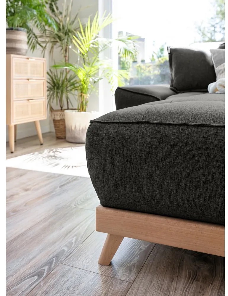 Тъмно сив разтегателен диван променлив ъглов диван Dazzling Daisy - Miuform