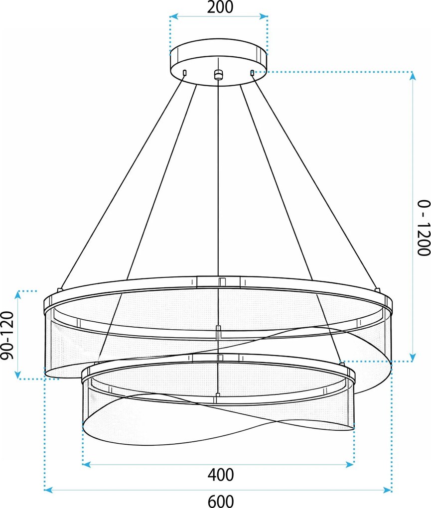 ВИСЯЩА ТАВАННА ЛАМПА G146-2CP GOLD