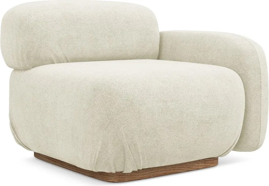 Кремав модул за диван от букле (десен ъгъл) Ailani – Makamii