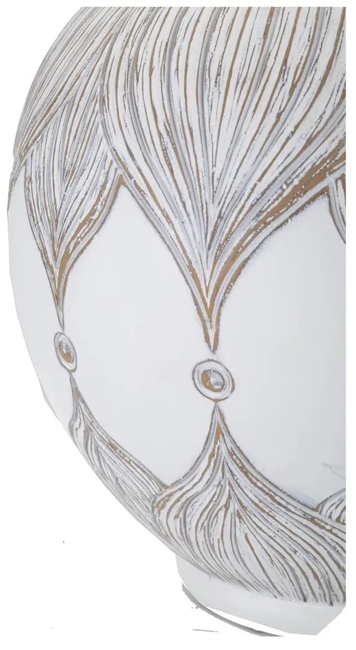 Настолна лампа с текстилен абажур в бяло и златисто (височина 59 cm) Atene - Mauro Ferretti