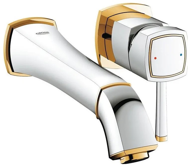 Стенен смесител за мивка Grohe Grandera-Gold - Chrome-Length 23 cm