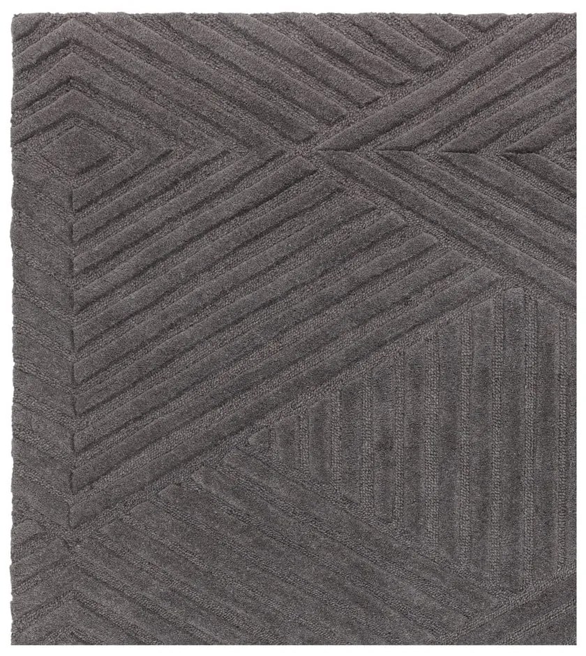 Антрацитен вълнен килим 120x170 cm Hague - Asiatic Carpets