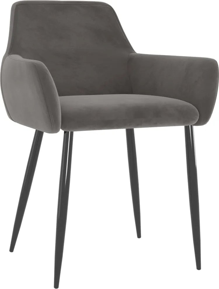323105 vidaXL Трапезни столове, 2 бр, тъмносиви, кадифе