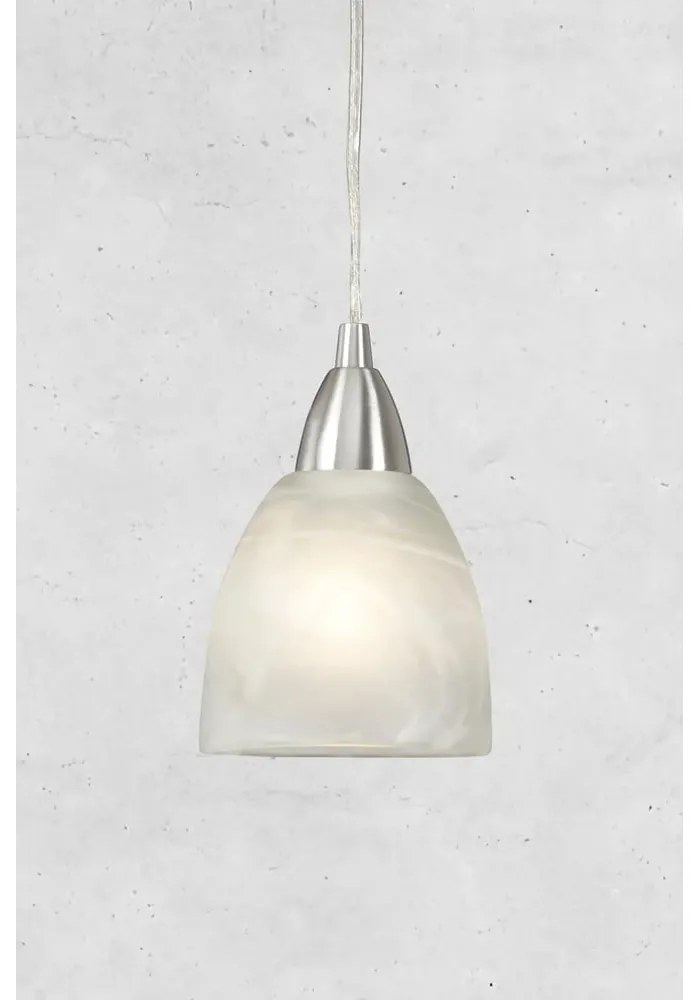 Висящо осветително тяло в сребрист цвят със стъклен абажур ø 11 cm Line – Markslöjd