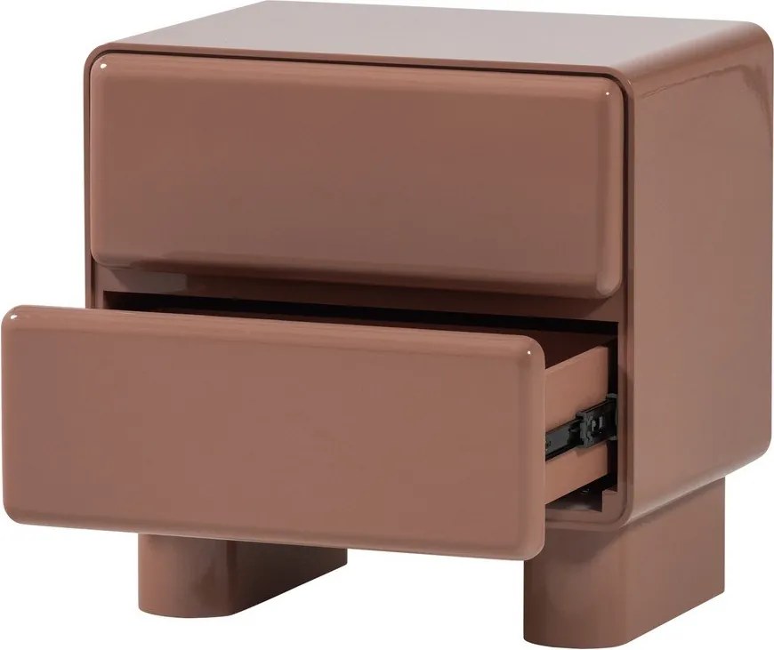 Розово гланцово нощно шкафче Lustra – WOOOD