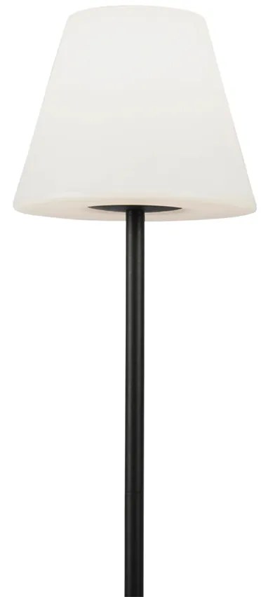 Интелигентна модерна външна подова лампа с черен абажур бял с включен Wifi A60 - Virginia