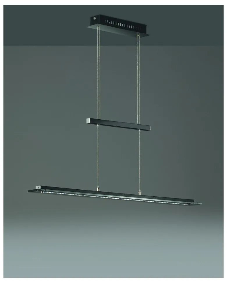 Черно метално LED затъмняващо се висящо осветително тяло Tenso – Fischer &amp; Honsel