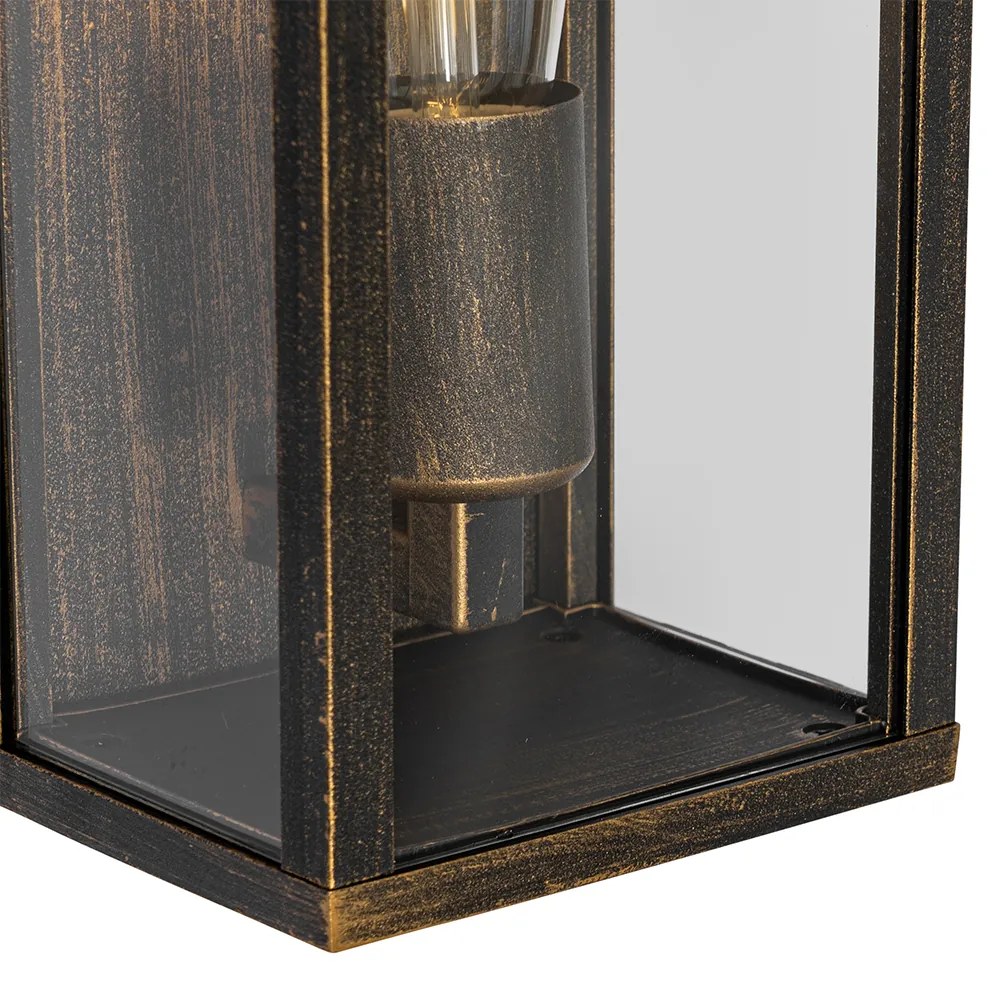 Винтидж стенна лампа антично злато 26 см IP44 - Charlois