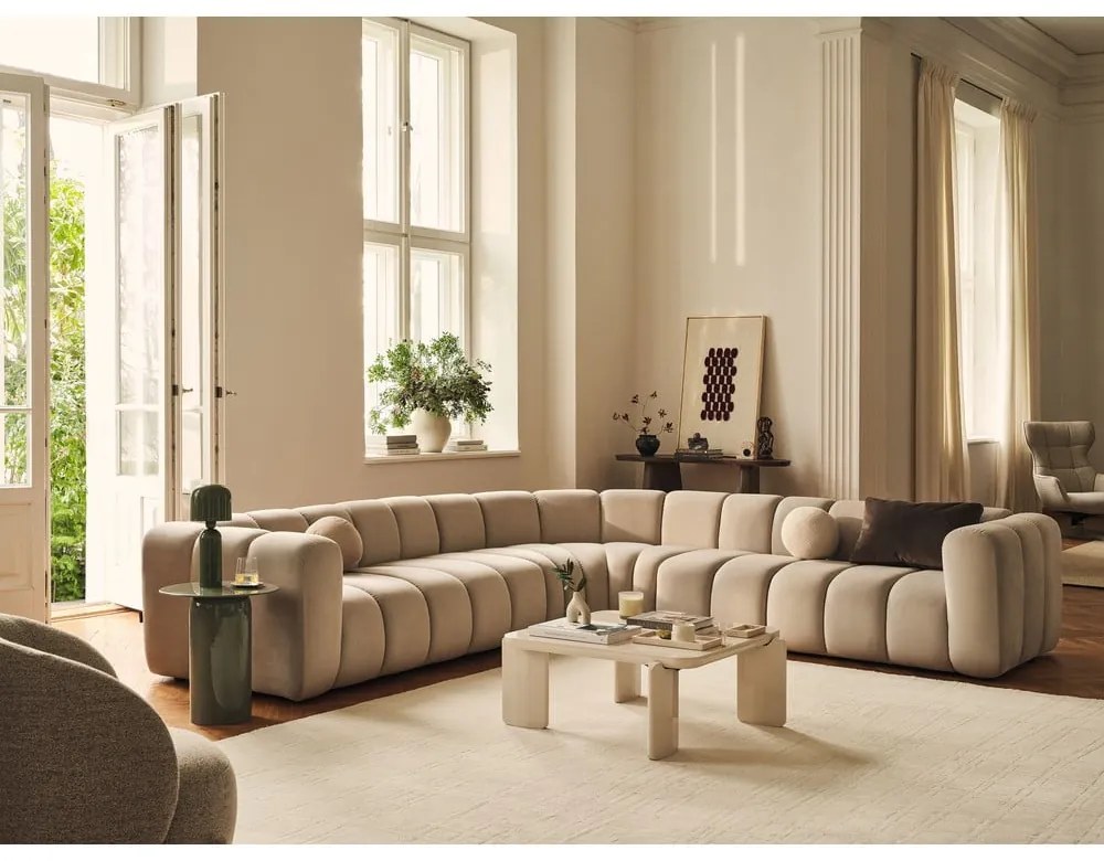 Син шенилов модулен ъглов диван Lupine – Micadoni