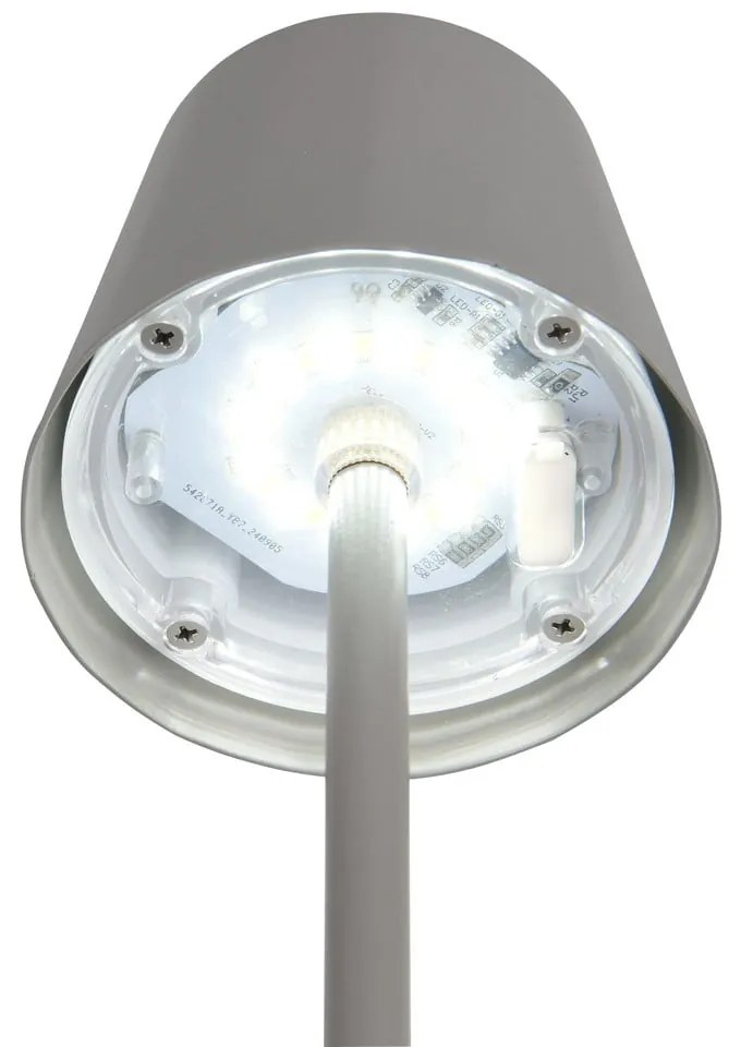 Сива LED настолна лампа с метален абажур (височина 21 cm) Diaz – Trio