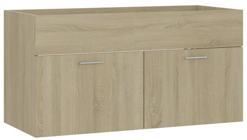 804668 vidaXL Долен шкаф за мивка, дъб сонома, 90x38,5x46 см, инженерно дърво