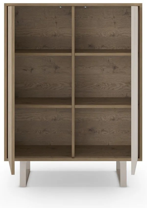 Сиво-естествено шкафче от декор от дъб 90x120 cm Millay – Marckeric