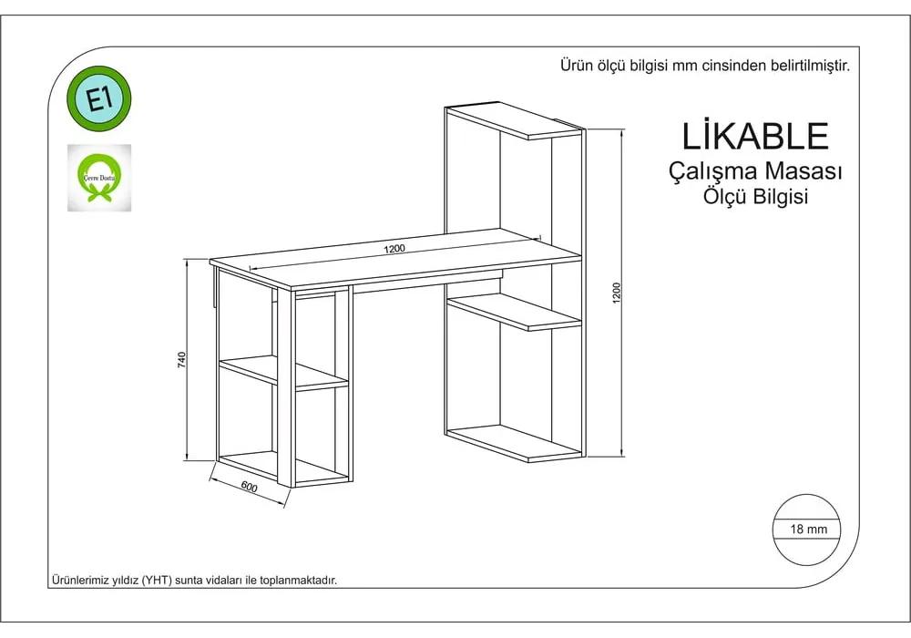 Работна маса 60x120 cm Likable - Gauge Concept