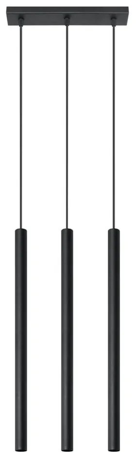 Черна висяща лампа, дължина 30 cm Fideus - Sollux