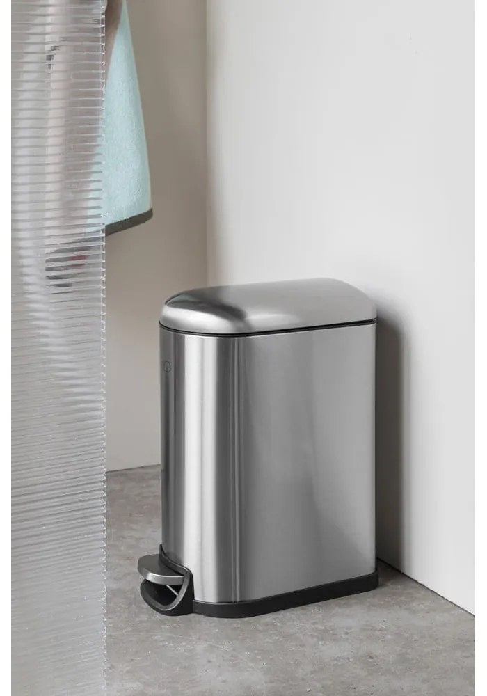 Кошче за боклук с педал от неръждаема стомана в сребрист цвят 10 l Wather – Mette Ditmer Denmark