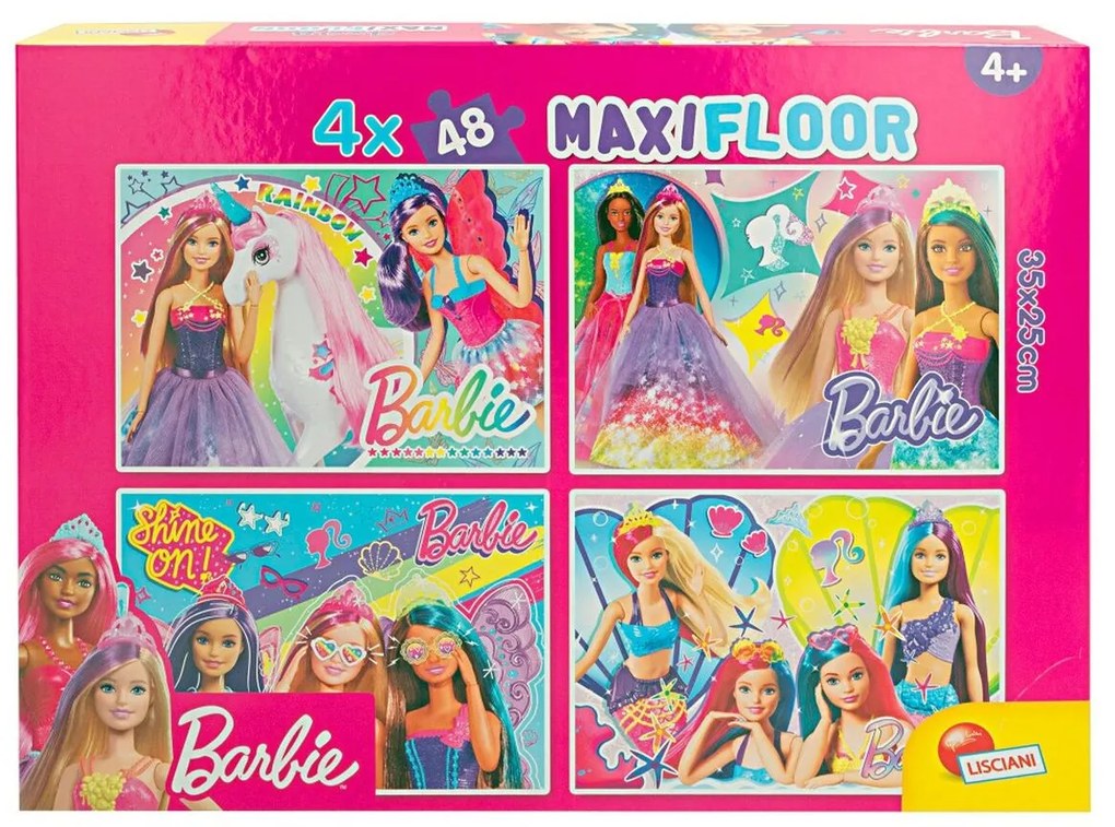 Комплект от 4 Пъзела Barbie MaxiFloor 192 Части 35 x 1,5 x 25 cm