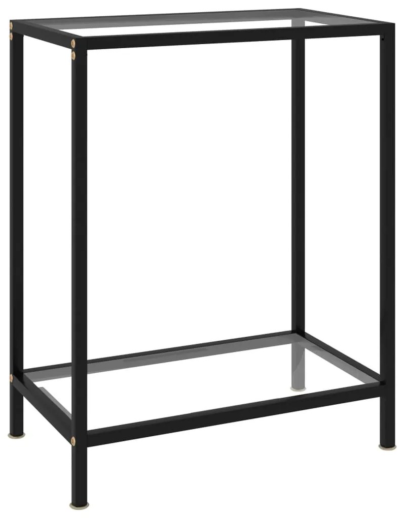 322827 vidaXL Конзолна маса, прозрачна, 60x35x75 cм, закалено стъкло