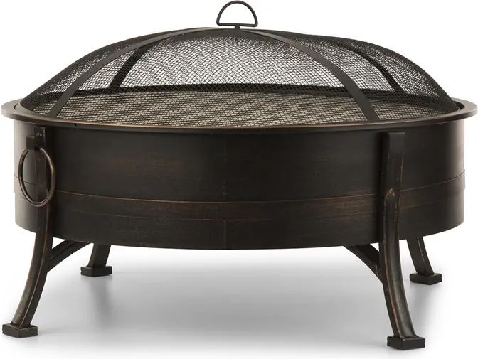 Blumfeldt Catania 2-in-1, купа за огън Ø80см, защита от искри, Ø70см грил, стомана, античен дизайн
