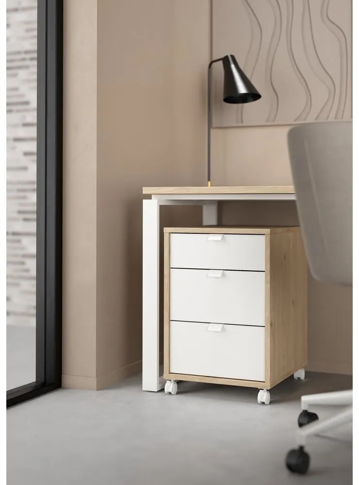 Шкаф в дъбов декор в бял и естествен цвят 41x61 cm Sign - Tvilum