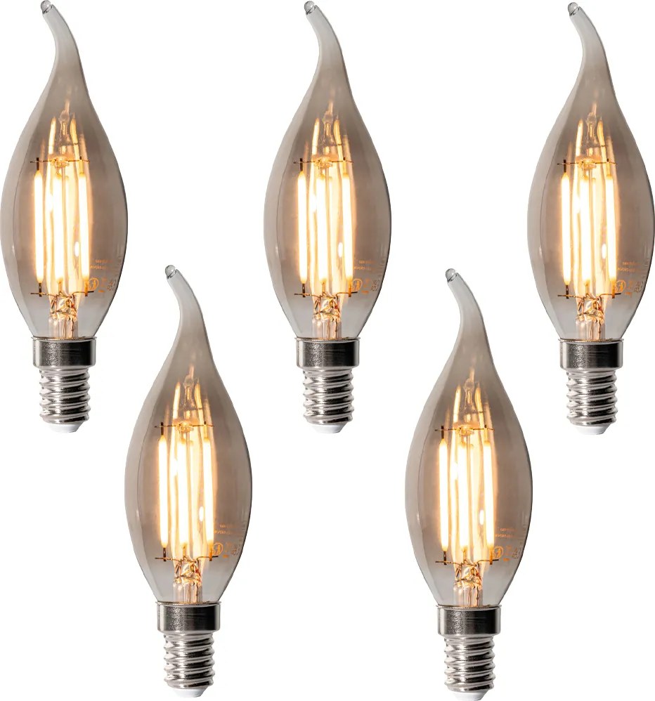 Комплект от 5 E14 димируеми LED крушки BXS35 опушени 4W 300 lm 2200K