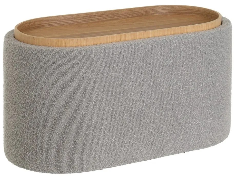 Светлосива табуретка от букле – Casa Selección