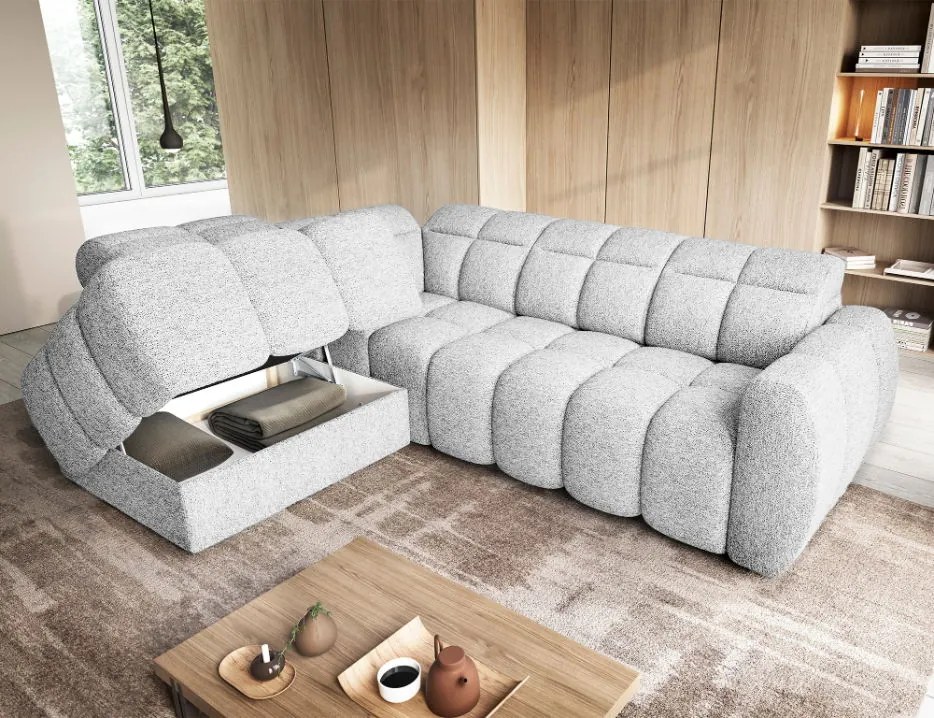 Ъглов диван Chicago-Бял-Ляв