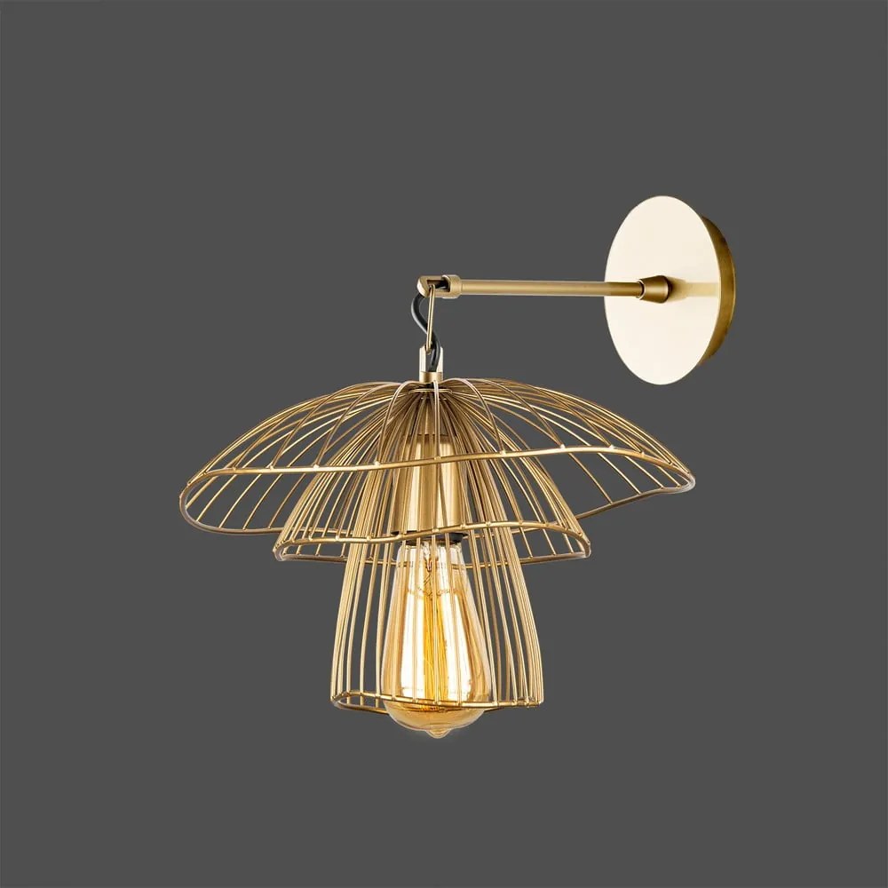 Стенна лампа в златист цвят, височина 36 cm Root - Squid Lighting