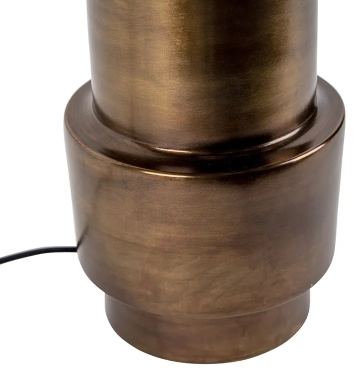 Маса за лампа в стил арт деко бронз кадифена абажур червена със злато 40 см - Bruut