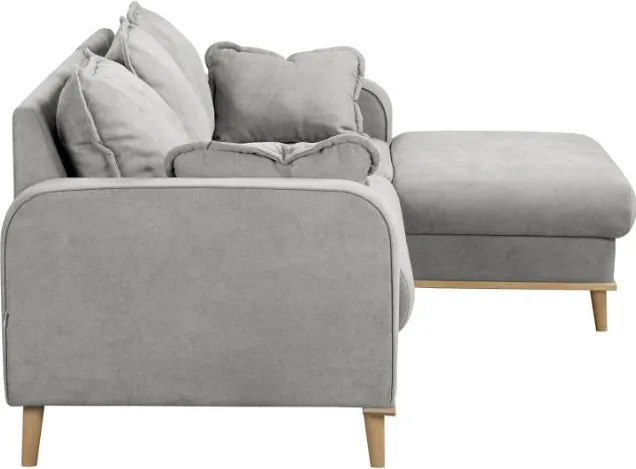 Светлосив ъглов диван (десен ъгъл) Beata - Ropez