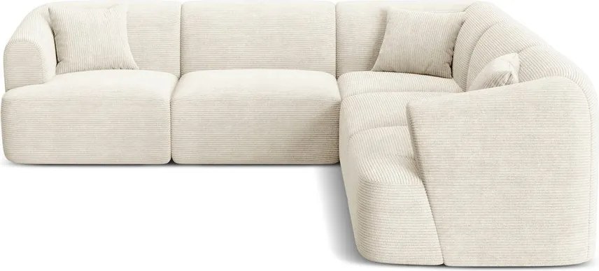 Бежов ъглов диван от рипсено кадифе Campi – Cosmopolitan Design