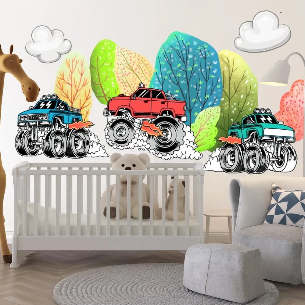 Цветни стикери за стена за любителите на офроуда - автомобили 4х4 Šírka: 100 cm | Dĺžka: 200 cm