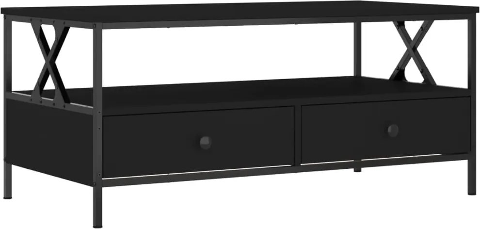 835299 vidaXL Маса за кафе, черна, 100x51x45 см, инженерно дърво