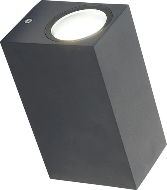 Интелигентна стенна лампа тъмно сива IP44 с 2 WiFi GU10 - Baleno