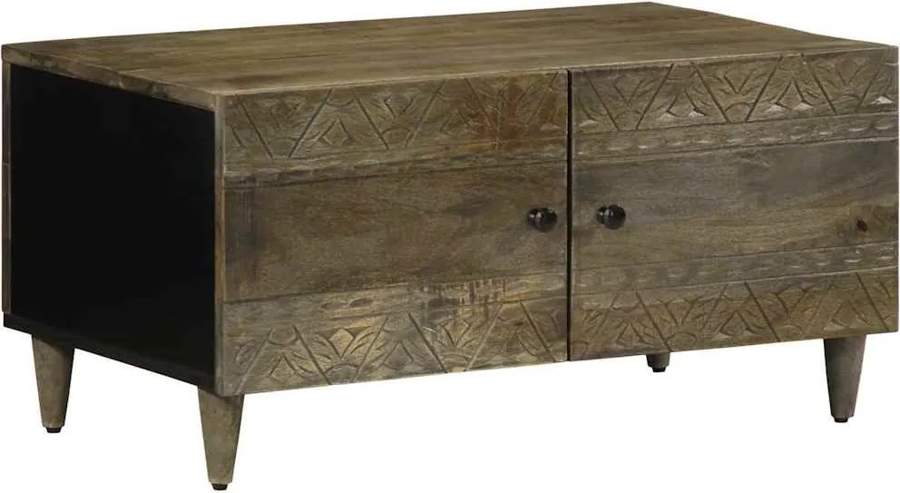 4017797 vidaXL Масичка за кафе Светло сиво 80x50x40 cm Масивна дървесина Манго