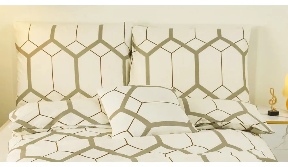 Кремаво единично спално бельо от микросатен 6 части 140x200 cm Carter – My House
