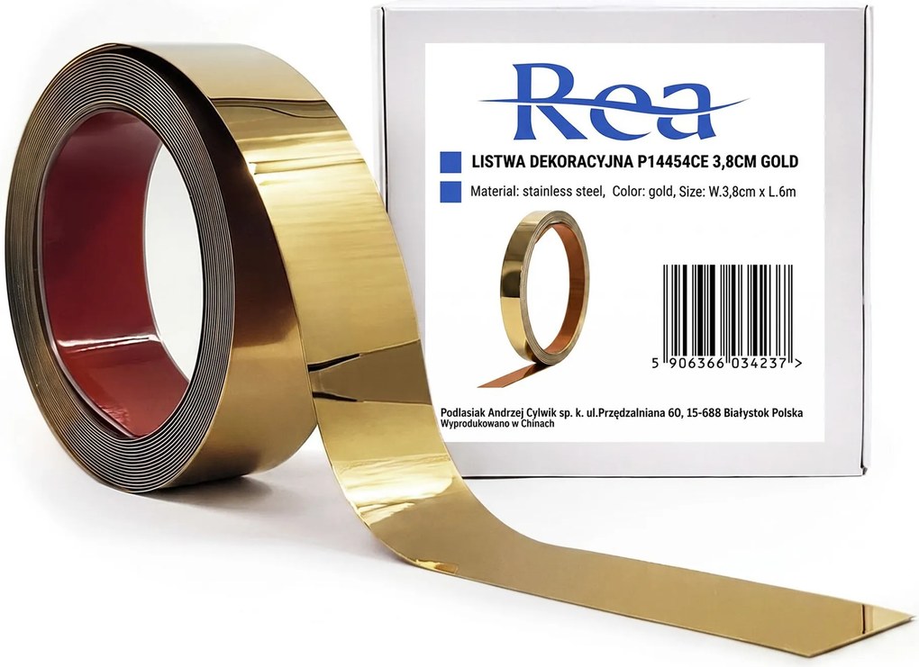 Самозалепваща декоративна лайсна Rea P14454CA 3,8cm Gold