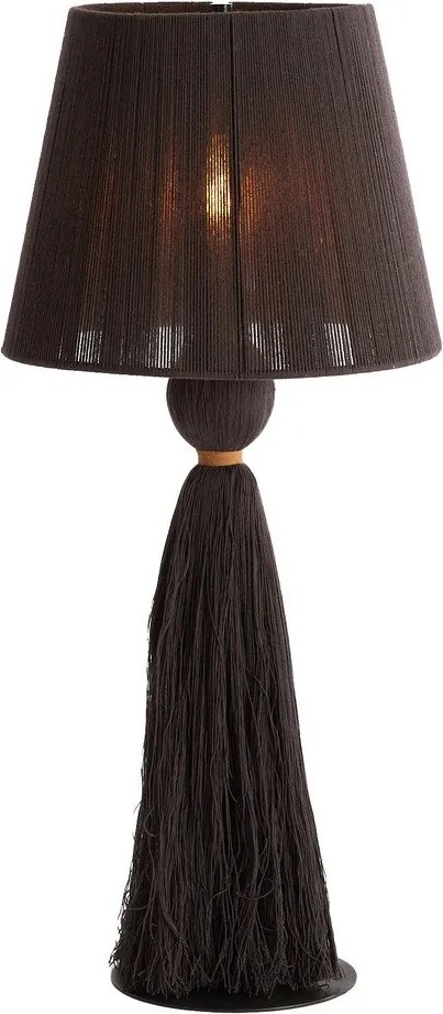 Тъмнокафява настолна лампа с текстилен абажур (височина 58 cm) Espino – Light & Living