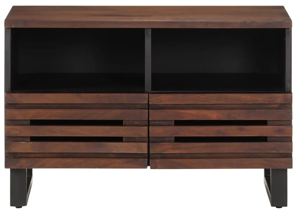 377443 vidaXL ТВ шкаф, кафяв, 70x34x46 см, масивно мангово дърво