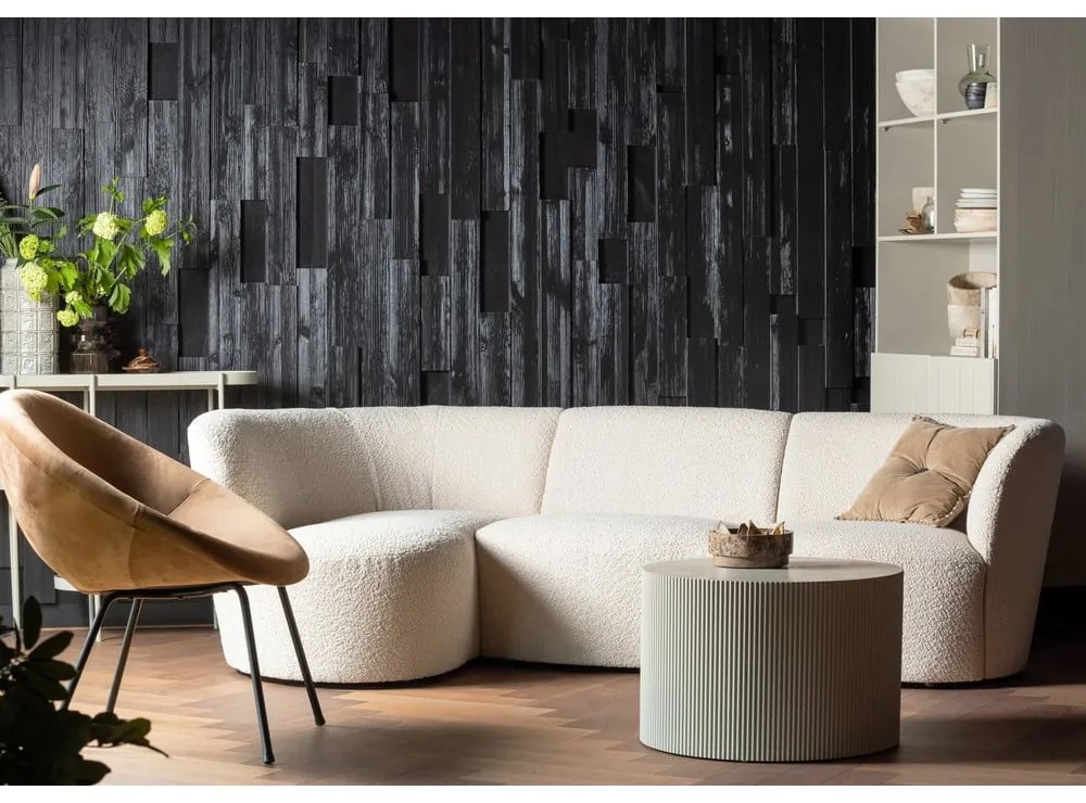 Бежова кръгла масичка за кафе ø 60 cm Sanne - WOOOD