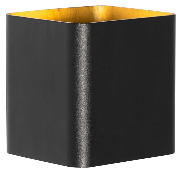 Модерна стенна лампа черна с LED IP54 Квадратна - Evi