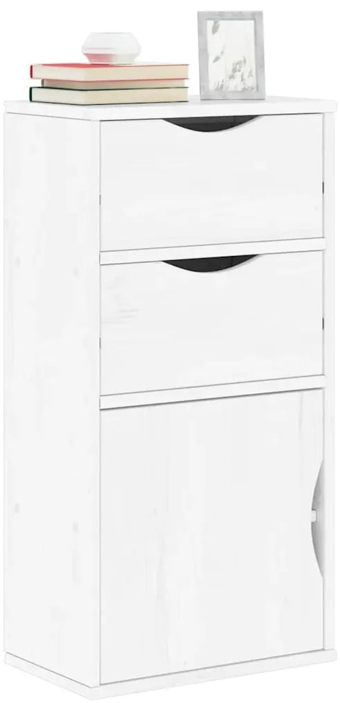 4103598 vidaXL Страничен шкаф с чекмеджета ODDA White 40x24x79 cm