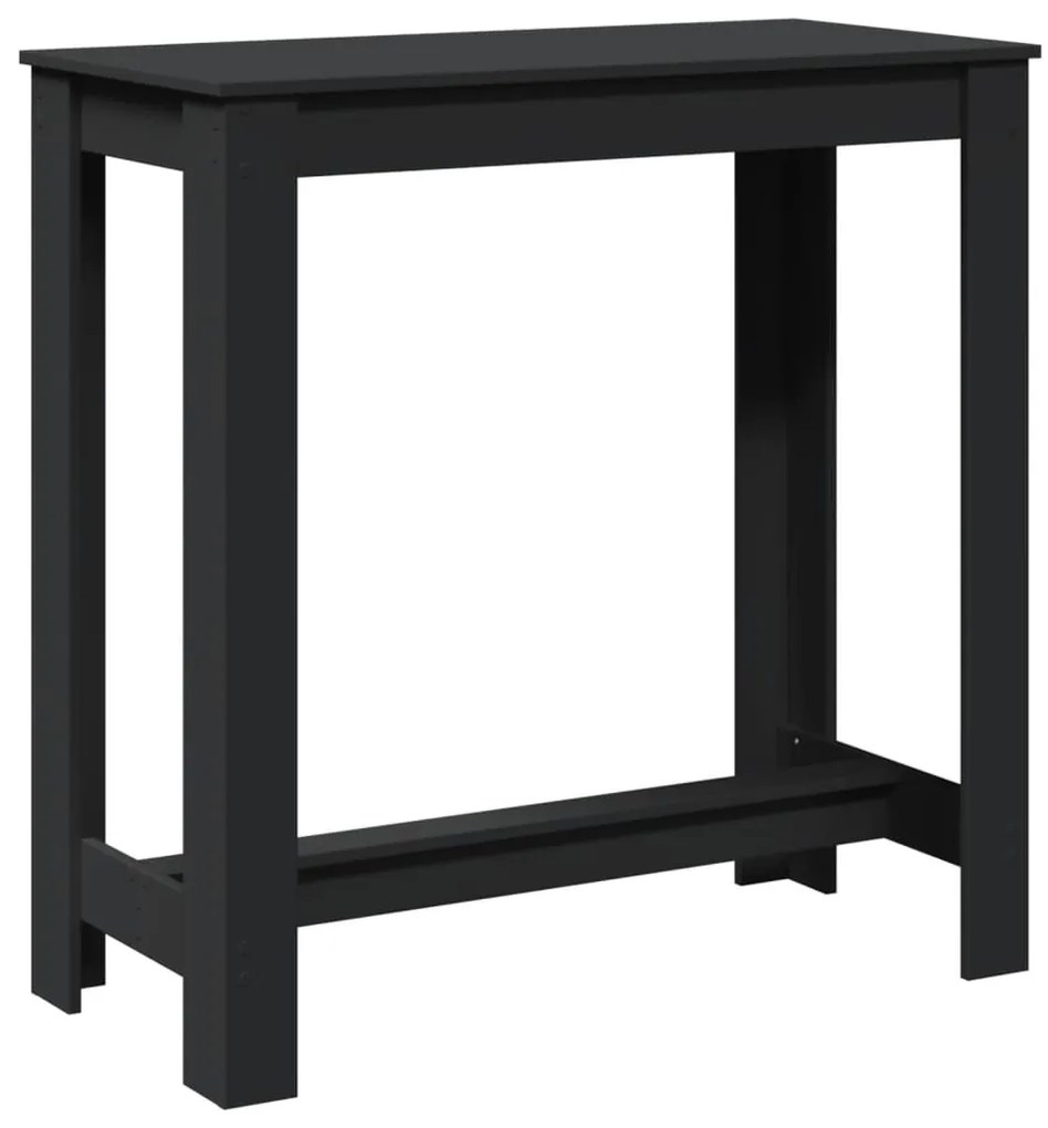 854410 vidaXL Бар маса, черна, 102x50x103,5 см, инженерно дърво