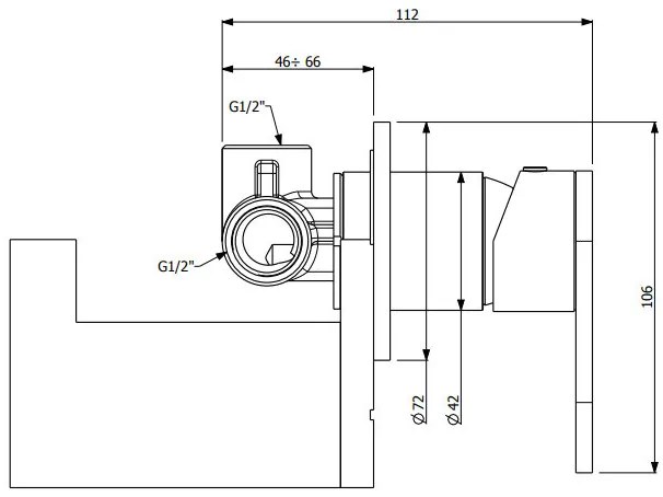 стена смесител за кран Slim Vicario -Златен