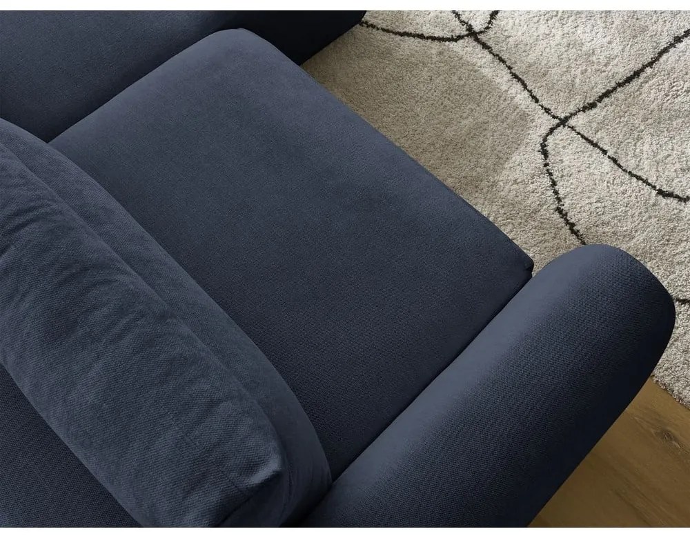 Тъмносин ъглов диван Aden – Bobochic Paris