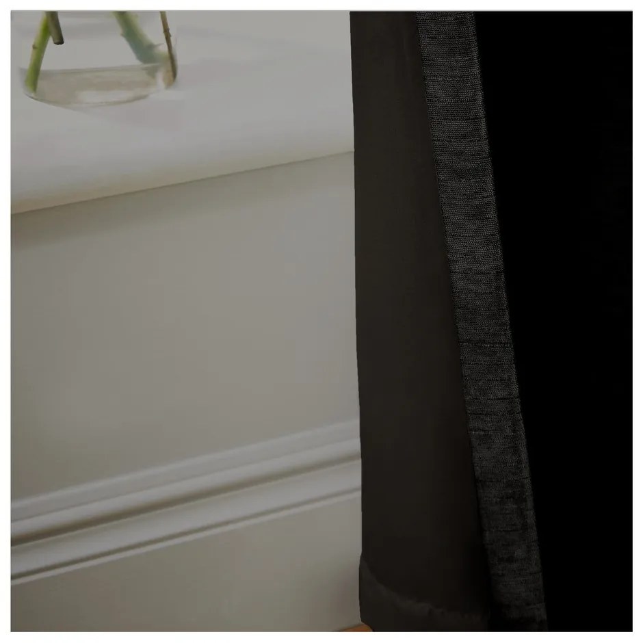 Черни термо пердета в комплект от 2 бр. от шенил 168x229 cm Selene Luxury Chenille – Hyperion