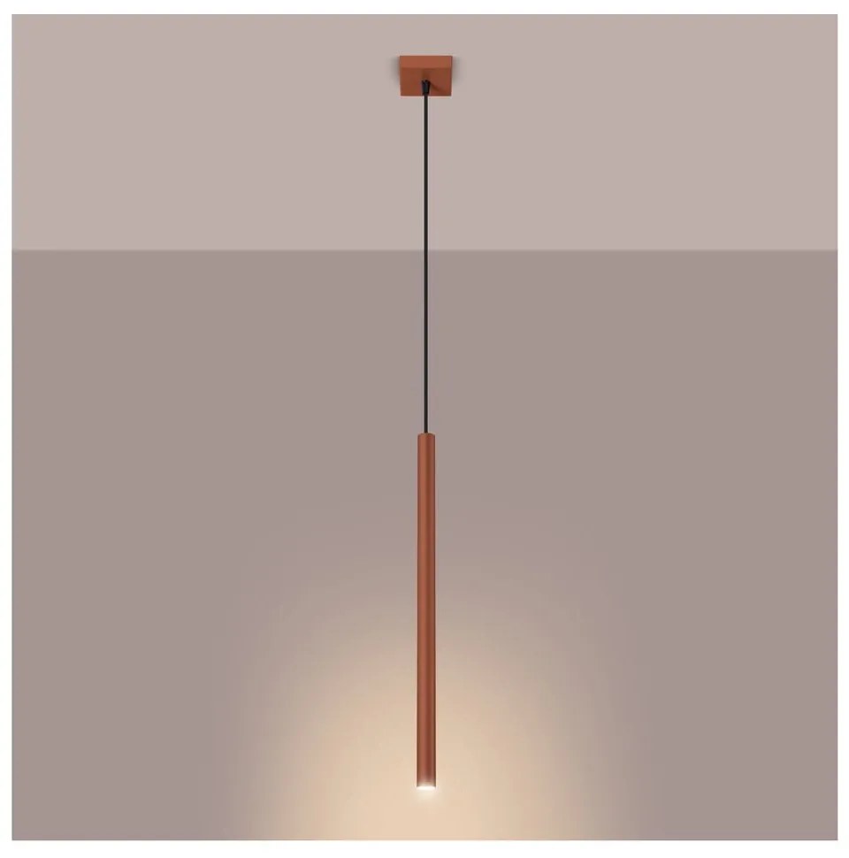 Висящо осветително тяло в тухлен цвят Fideus – Sollux