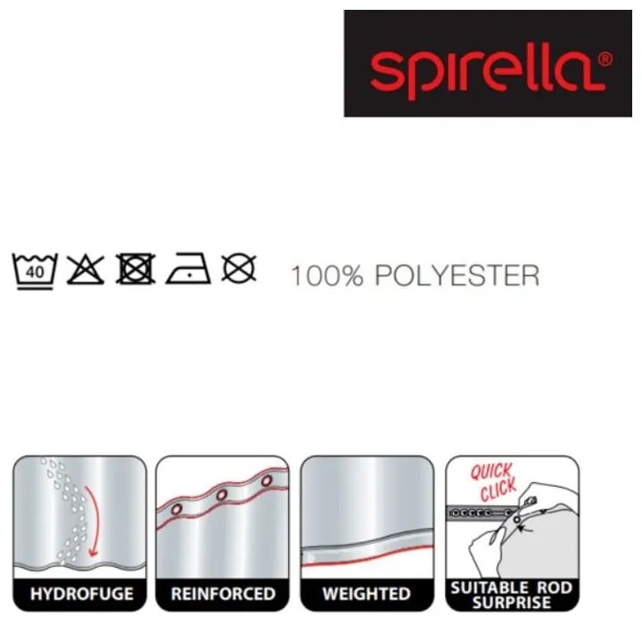 Завеса за душ 180x200 cm Kos – Spirella