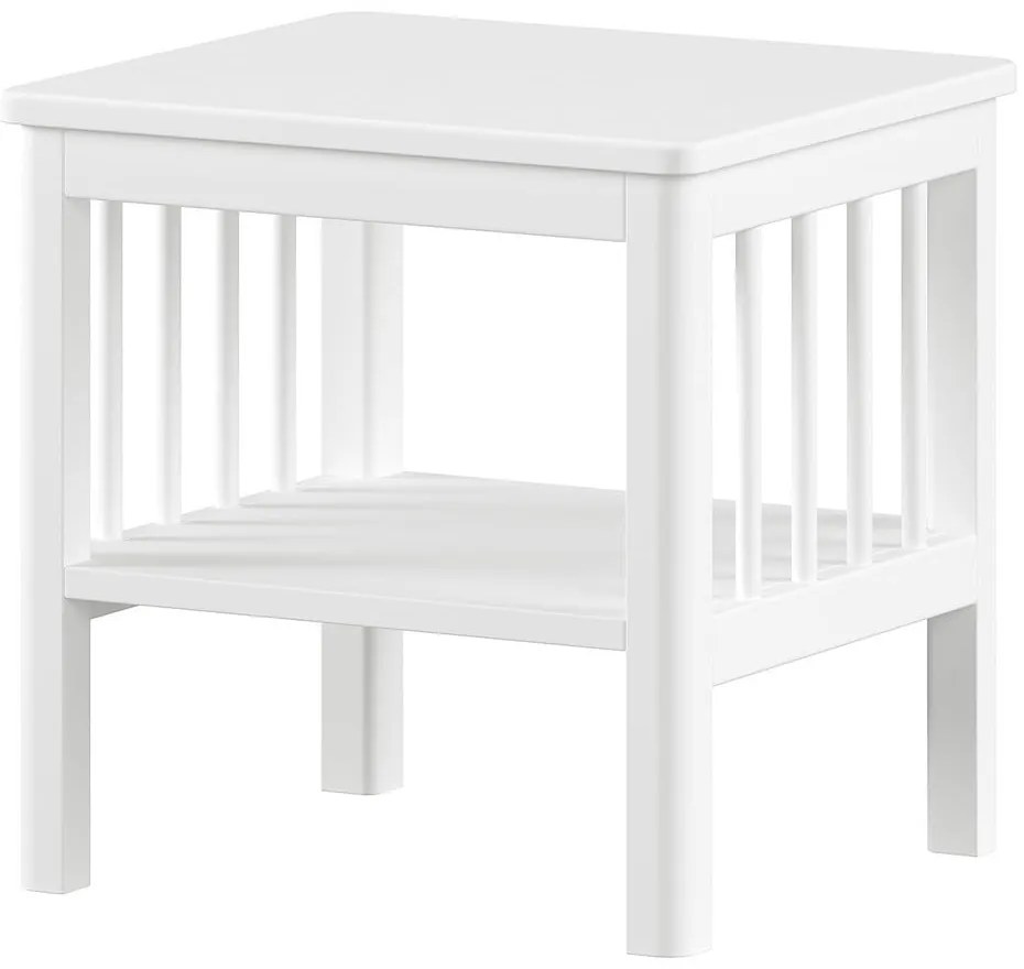 Бяло детско нощно шкафче от масивен бук Forrest – Vipack