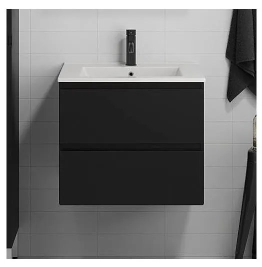 Шкаф за баня с мивка KENWOOD 61 см черен