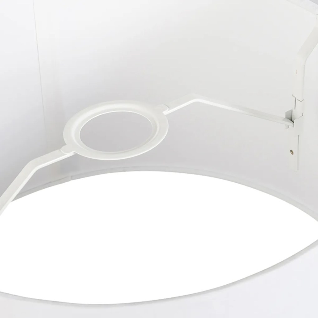 Ленен абажур бял кръгъл наклонен 35/30/20